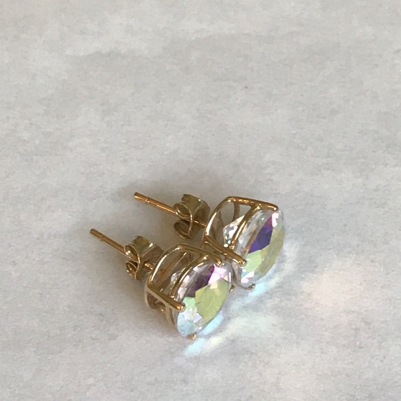 14KT Gold and Rainbow Topaz Earrings - Picture 7 of 8